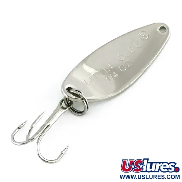 Acme Little Cleo UV (світиться в ультрафіолеті), нікель/зелений, 7 г, блесна коливалка (колебалка) #8243