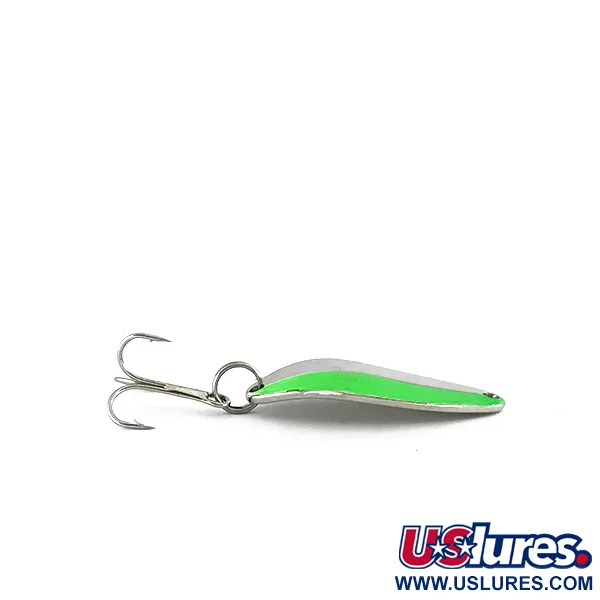 Acme Little Cleo UV (світиться в ультрафіолеті), нікель/зелений, 7 г, блесна коливалка (колебалка) #8243