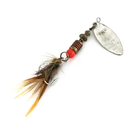 Mepps Aglia Long 1 Dressed UV (світиться в ультрафіолеті), срібло/помаранчевий, 4,5 г, блешня оберталка (вертушка) #8257