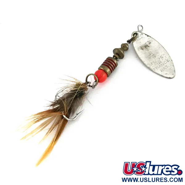  Mepps Aglia Long 1 Dressed UV (світиться в ультрафіолеті), срібло/помаранчевий, 4,5 г, блешня оберталка (вертушка) #8257