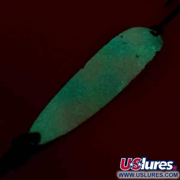 Luhr Jensen Krocodile DIE #5 (світиться в темряві), Pearl (колір перлів)/червоні наклейки з голограмою, 25 г, блесна коливалка (колебалка) #8266