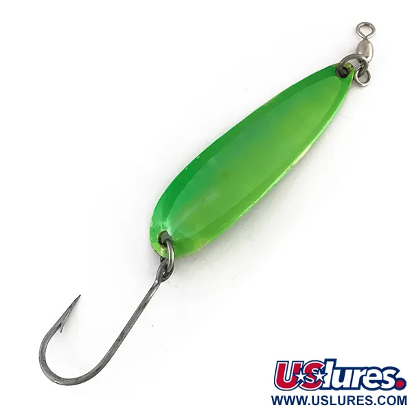 Luhr Jensen Krocodile DIE #5 UV (світиться в ультрафіолеті), зелений, 25 г, блесна коливалка (колебалка) #8270