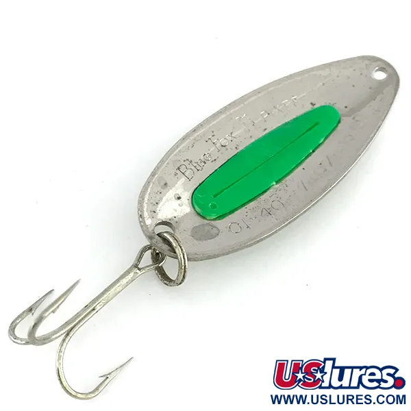  Blue Fox Pixee UV (світиться в ультрафіолеті), карбований нікель/зелений, 24 г, блесна коливалка (колебалка) #8281