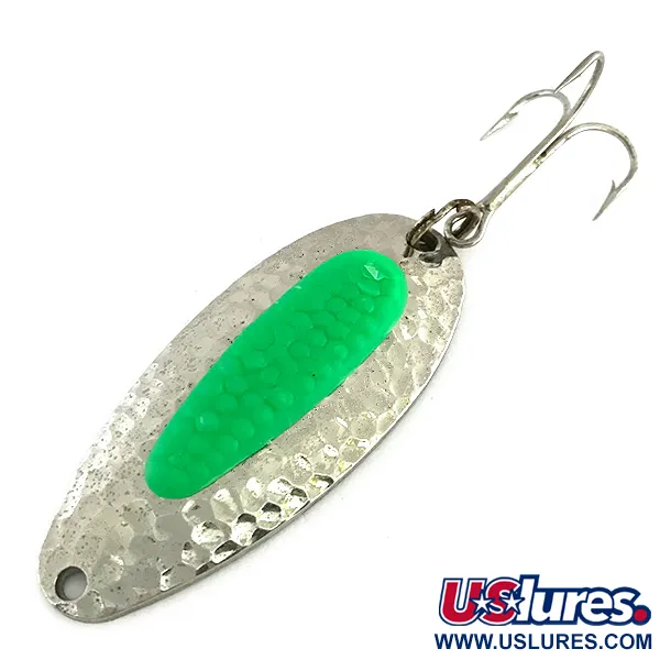  Blue Fox Pixee UV (світиться в ультрафіолеті), карбований нікель/зелений, 24 г, блесна коливалка (колебалка) #8281