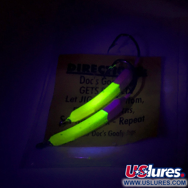  Doc's Goofy Jig джиги для зимової ловлі UV (світиться в ультрафіолеті), жовтий, 7 г, до рибалки #8396