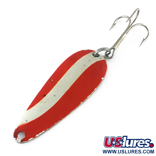 Worth Chippewa Steel Spoon, червоний/білий/нікель, 10 г, блесна коливалка (колебалка) #8414