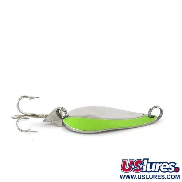 Acme K.O. Wobbler UV (світиться в ультрафіолеті), нікель/зелений, 21 г, блесна коливалка (колебалка) #8421