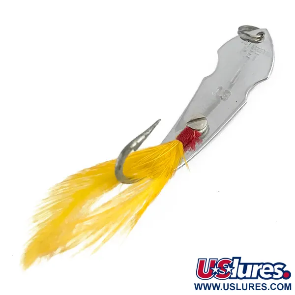 Tony Accetta Pet Spoon 13, нікель/жовтий хвіст, 5 г, блесна коливалка (колебалка) #8425