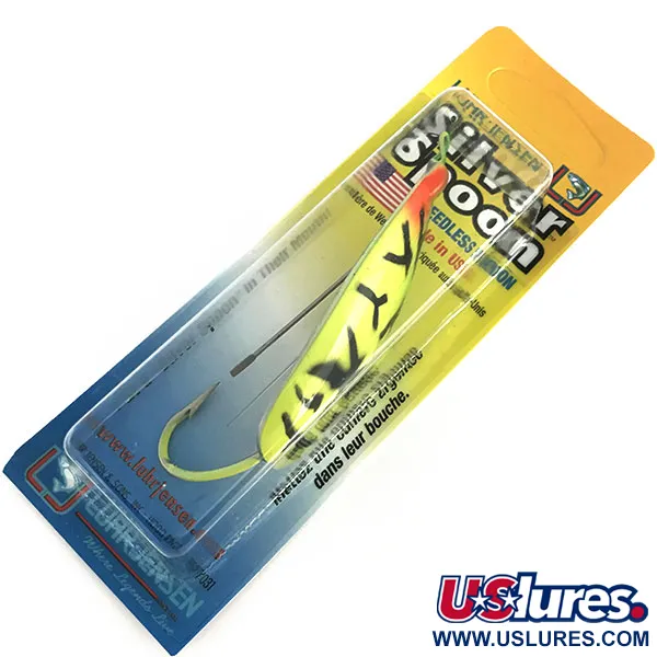 Luhr Jensen Незачіпляйка Silver Spoon UV (світиться в ультрафіолеті), Fire Tiger, 21 г, блесна коливалка (колебалка) #8624