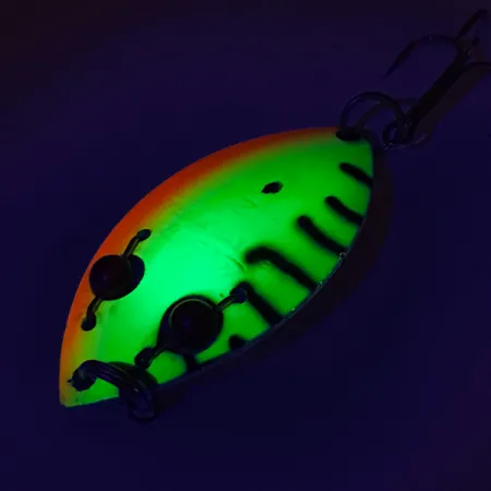 Gibbs Ruby Eye Wiggler 2 UV (світиться в ультрафіолеті), Fire Tiger, 13 г, блесна коливалка (колебалка) #8739