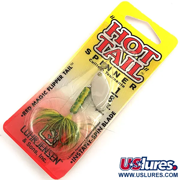  Luhr Jensen Hot Tail, нікель/зелений, 3,5 г, блешня оберталка (вертушка) #8785