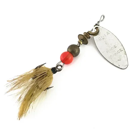 Mepps Aglia Long 0 Dressed, нікель/золотий гліттер, 3 г, блешня оберталка (вертушка) #8809