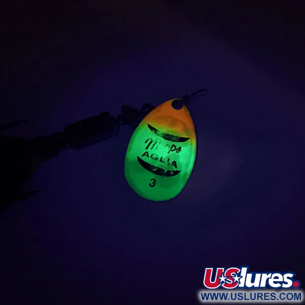  Mepps Aglia 3 dressed UV (світиться в ультрафіолеті), Fluo - світиться в ультрафіолеті, 4,7 г, блешня оберталка (вертушка) #8812