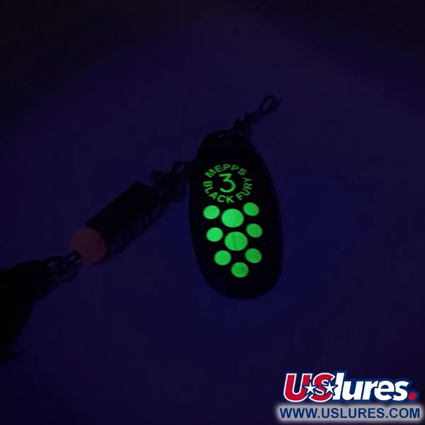 Mepps Black Fury 3 Dressed, чорний/шартрез, 7,3 г, блешня оберталка (вертушка) #8815