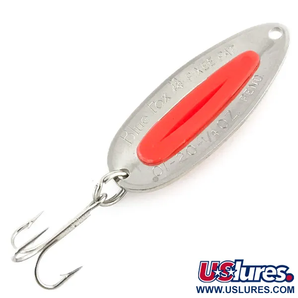  Blue Fox Pixee UV (світиться в ультрафіолеті), карбований нікель/червоний, 7 г, блесна коливалка (колебалка) #8919