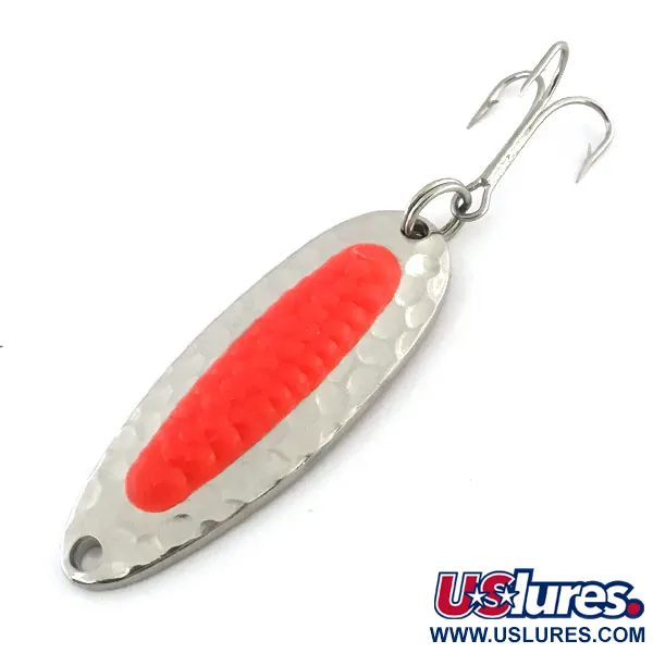  Blue Fox Pixee UV (світиться в ультрафіолеті), карбований нікель/червоний, 7 г, блесна коливалка (колебалка) #8919