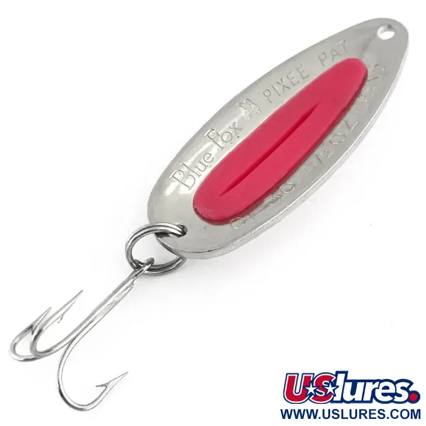  Blue Fox Pixee UV (світиться в ультрафіолеті), карбований нікель/рожевий, 14 г, блесна коливалка (колебалка) #8951
