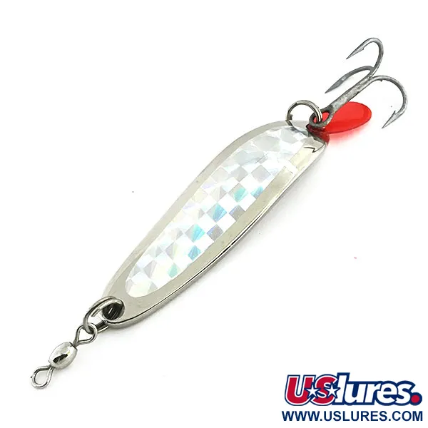 Luhr Jensen Krocodile DIE #3, нікель/радужна голограма, 14 г, блесна коливалка (колебалка) #9075