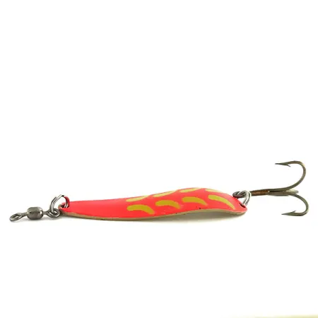 Luhr Jensen Krocodile DIE #4 UV (світиться в ультрафіолеті), рожевий/жовтий/латунь, 14 г, блесна коливалка (колебалка) #9080