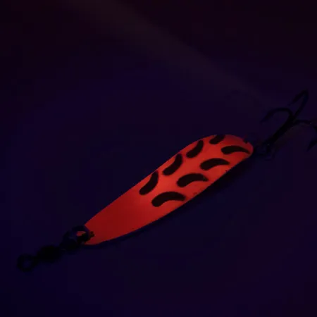 Luhr Jensen Krocodile DIE #4 UV (світиться в ультрафіолеті), рожевий/жовтий/латунь, 14 г, блесна коливалка (колебалка) #9080