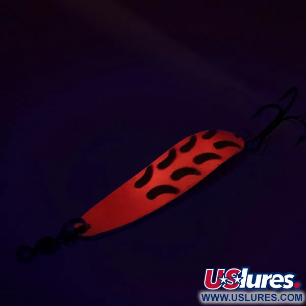 Luhr Jensen Krocodile DIE #4 UV (світиться в ультрафіолеті), рожевий/жовтий/латунь, 14 г, блесна коливалка (колебалка) #9080