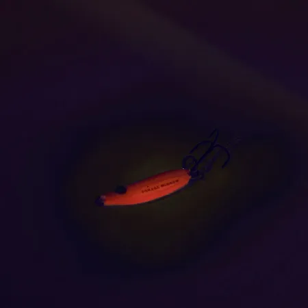 Northland Forage Minnow Jigging Spoon (світиться в темряві), червоний/рожевий, 3 г, блесна коливалка (колебалка) #9083