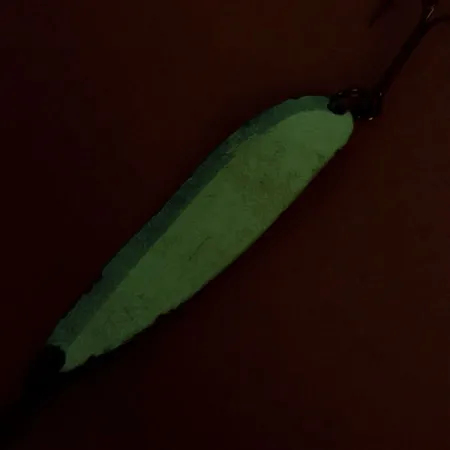 Luhr Jensen Krocodile DIE #4 (світиться в темряві), білий/зелений/нікель, блесна коливалка (колебалка) #9136