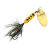 Yakima Bait Worden’s Original Rooster Tail 3, жовтий/чорний/латунь, 6 г, блешня оберталка (вертушка) #9210