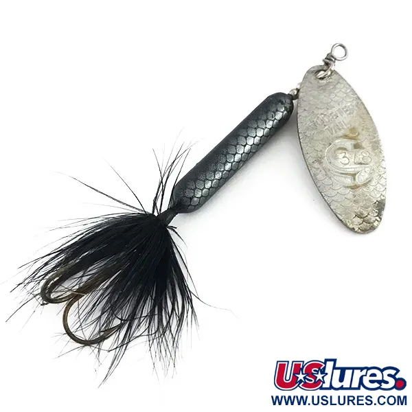 Yakima Bait Worden’s Original Rooster Tail, срібло/чорний, 12 г, блешня оберталка (вертушка) #9211