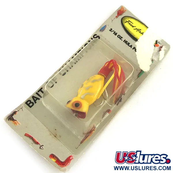  Fred Arbogast Hula Popper, жовтий/червоний, 5 г, воблер #9299