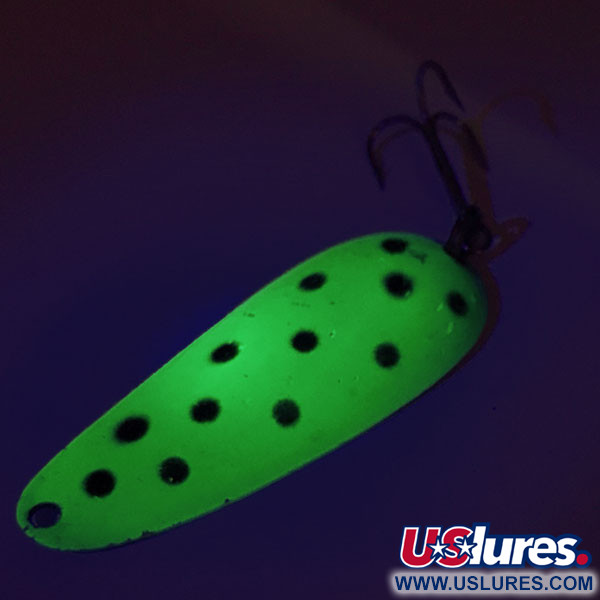 Nebco Aqua Spoon UV (світиться в ультрафіолеті), зелений/нікель, 14 г, блесна коливалка (колебалка) #9363