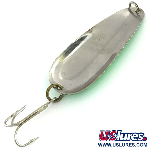 Nebco Aqua Spoon UV (світиться в ультрафіолеті), зелений/нікель, 14 г, блесна коливалка (колебалка) #9392