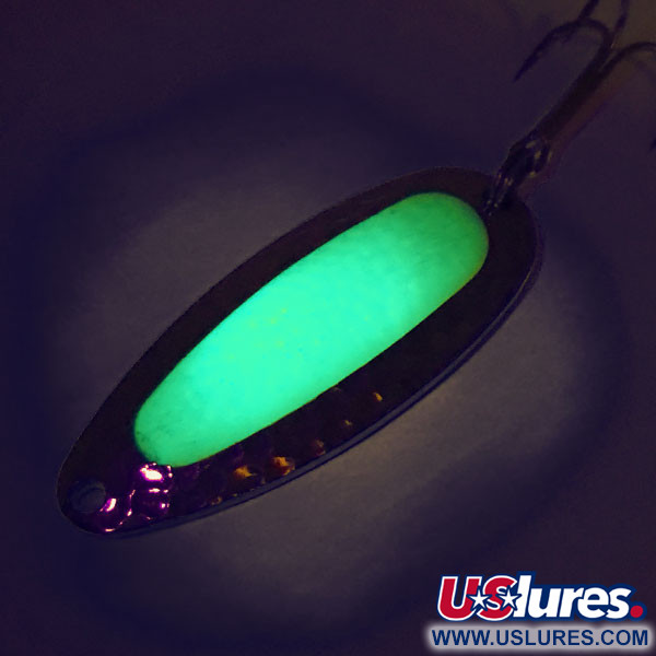  Blue Fox Pixee UV (світиться в ультрафіолеті), карбований нікель/зелений, 14 г, блесна коливалка (колебалка) #9412