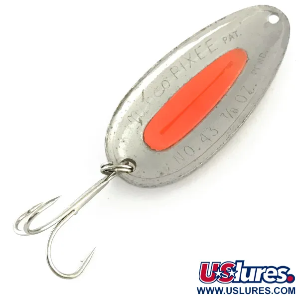 Nebco Pixee UV (світиться в ультрафіолеті), карбований нікель/рожевий, 24 г, блесна коливалка (колебалка) #9460