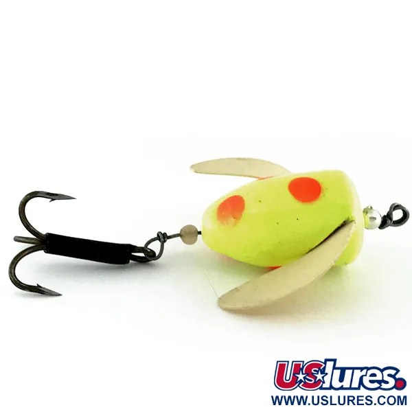 Shur Strike Spin-n-Glo UV (світиться в ультрафіолеті), жовтий/червоний, 8 г, блешня оберталка (вертушка) #9477