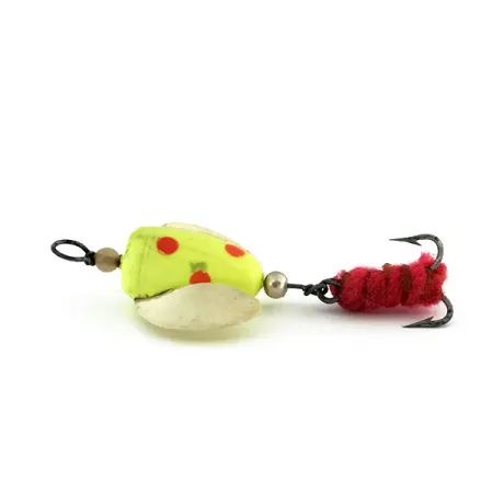 Shur Strike Spin-n-Glo UV (світиться в ультрафіолеті), жовтий/червоний, 3,6 г, блешня оберталка (вертушка) #9479