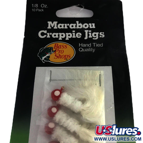  Bass Pro Shops Marabou Crappie Jig, білий/червоний, 4 г, до рибалки #9515