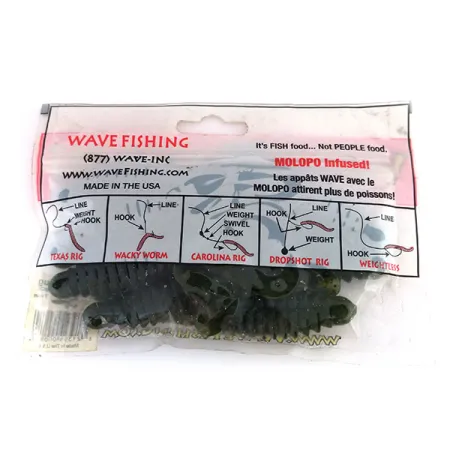 Wave Worms Swim Bug, силікон 7 шт., Watermelon/Black, до рибалки #9615