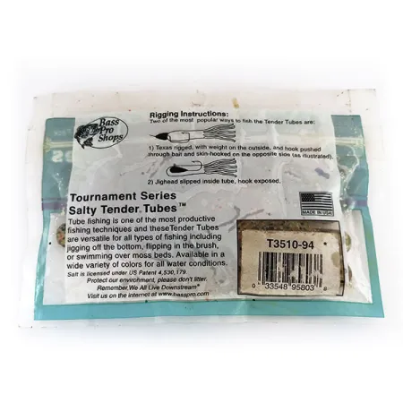 Bass Pro Shops Salty Tender Tubes, силікон, 8 шт., Green Pumpkin, до рибалки #9624