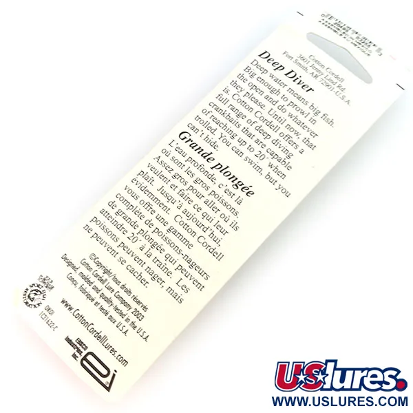  Cotton Cordell Grappler Shad Deep Diver, Chrome/Black, 12 г, воблер #9636