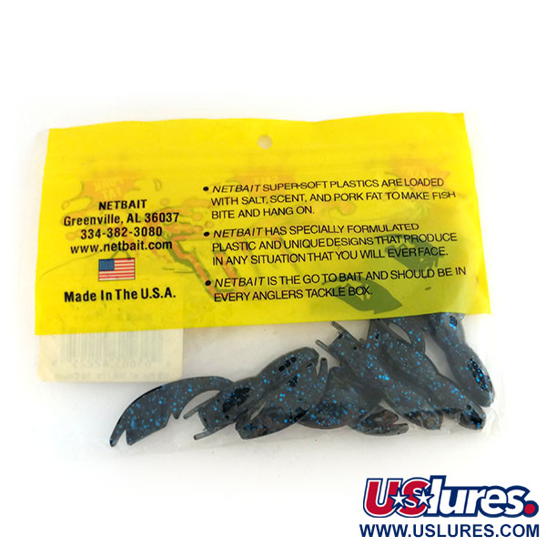 NetBait Tiny Paca Craw, силікон 4 шт., Black Blue Flake, , до рибалки #9655