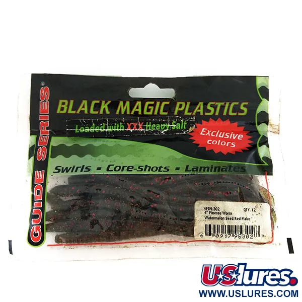 Black Magick Plastics Finesse Worm, силікон, 14 шт.