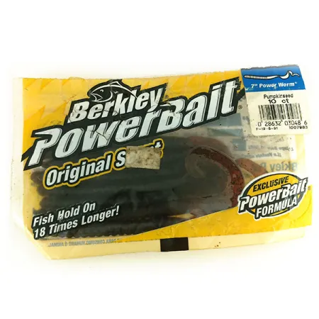 Berkley Powerbait Power Worm, 7 шт., силікон, Pumpkinseed, до рибалки #9661