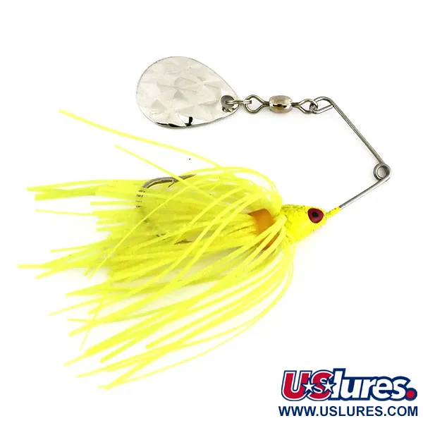  Strike King Mini-King Spinnerbait UV (світиться в ультрафіолеті), нікель/шартрез, 7 г, до рибалки #9694