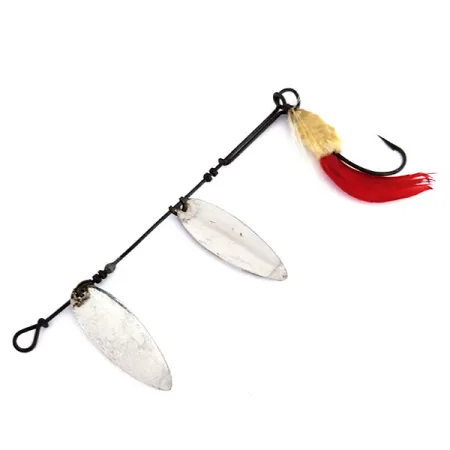 Hildebrandt Spinners Hildebrandt Size 3 Slim Eli Double Spinner, нікель/червоний, 5 г, блешня оберталка (вертушка) #9832