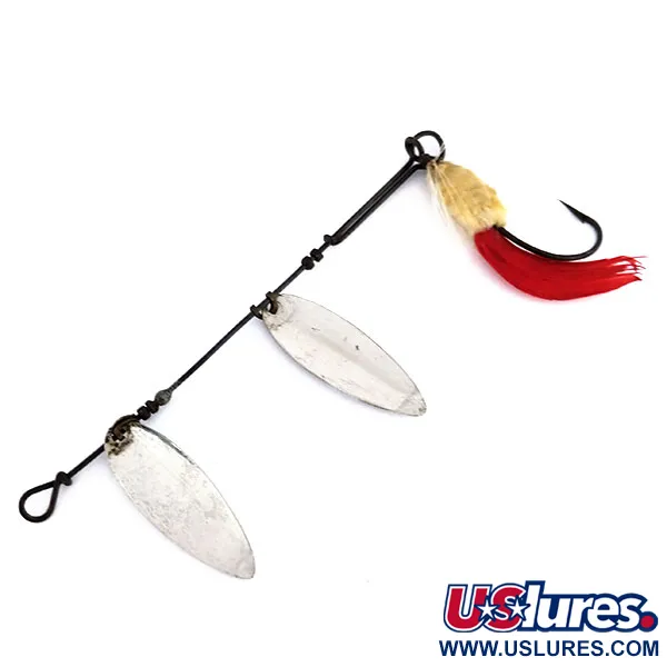 Hildebrandt Spinners Hildebrandt Size 3 Slim Eli Double Spinner, нікель/червоний, 5 г, блешня оберталка (вертушка) #9832