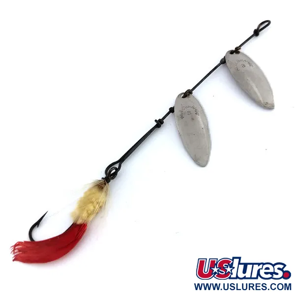 Hildebrandt Spinners Hildebrandt Size 3 Slim Eli Double Spinner, нікель/червоний, 5 г, блешня оберталка (вертушка) #9832