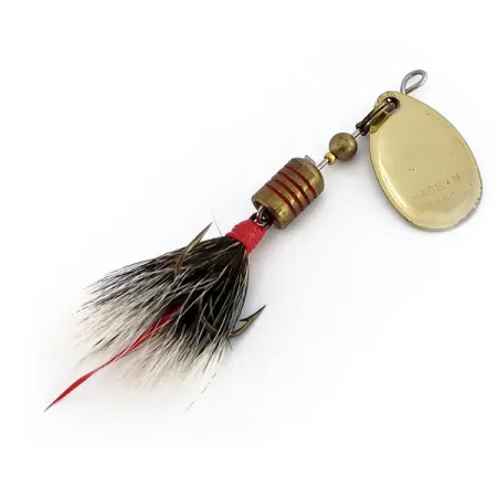 Mepps Aglia 1 dressed (з хвосту білки) модель 1970-x, золото, 3,5 г, блешня оберталка (вертушка) #9912